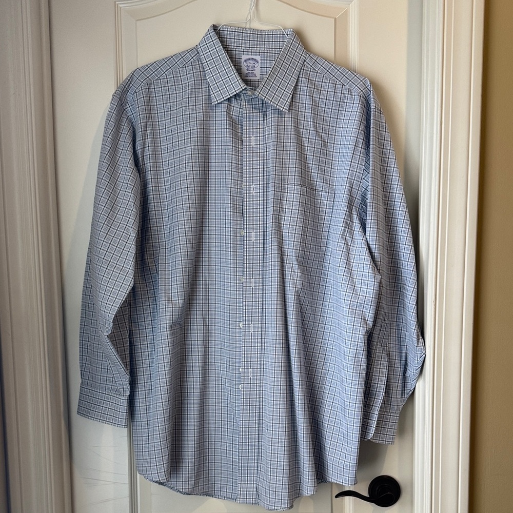 Brooks Brothers Men's Blue Checkered Shirt